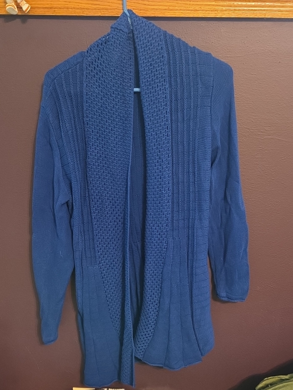 Notations Deep Blue Open-Front Knit Cardigan